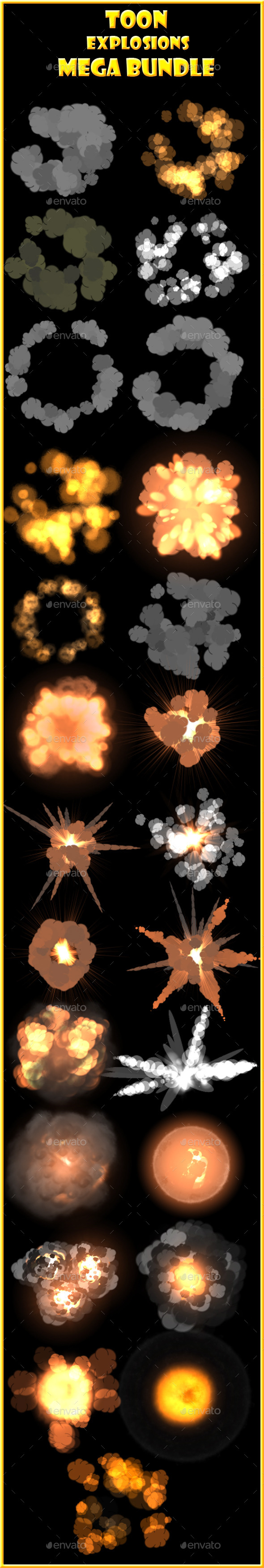 Toon Explosions Mega Bundle - Sprites Game Assets