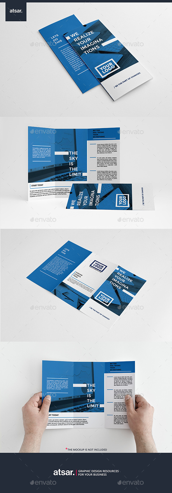 Clean Blue Trifold - Brochures Print Templates