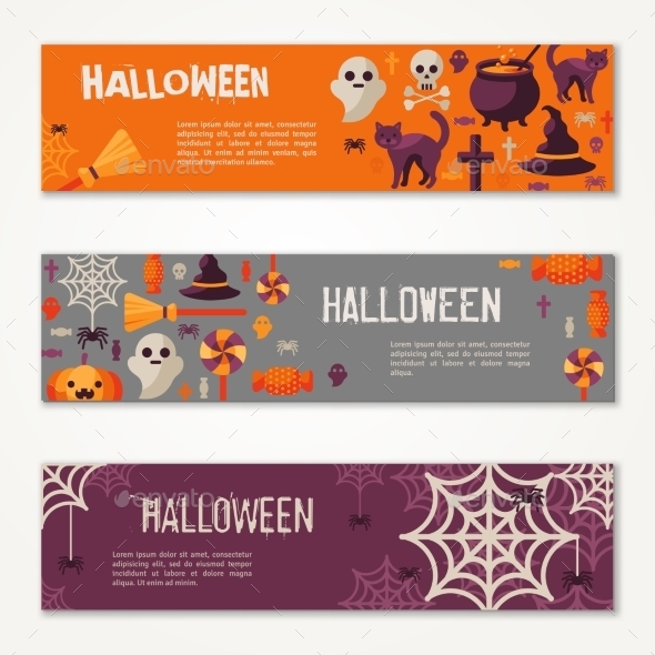 Halloween Horizontal Banners or Flyers - Halloween Seasons/Holidays