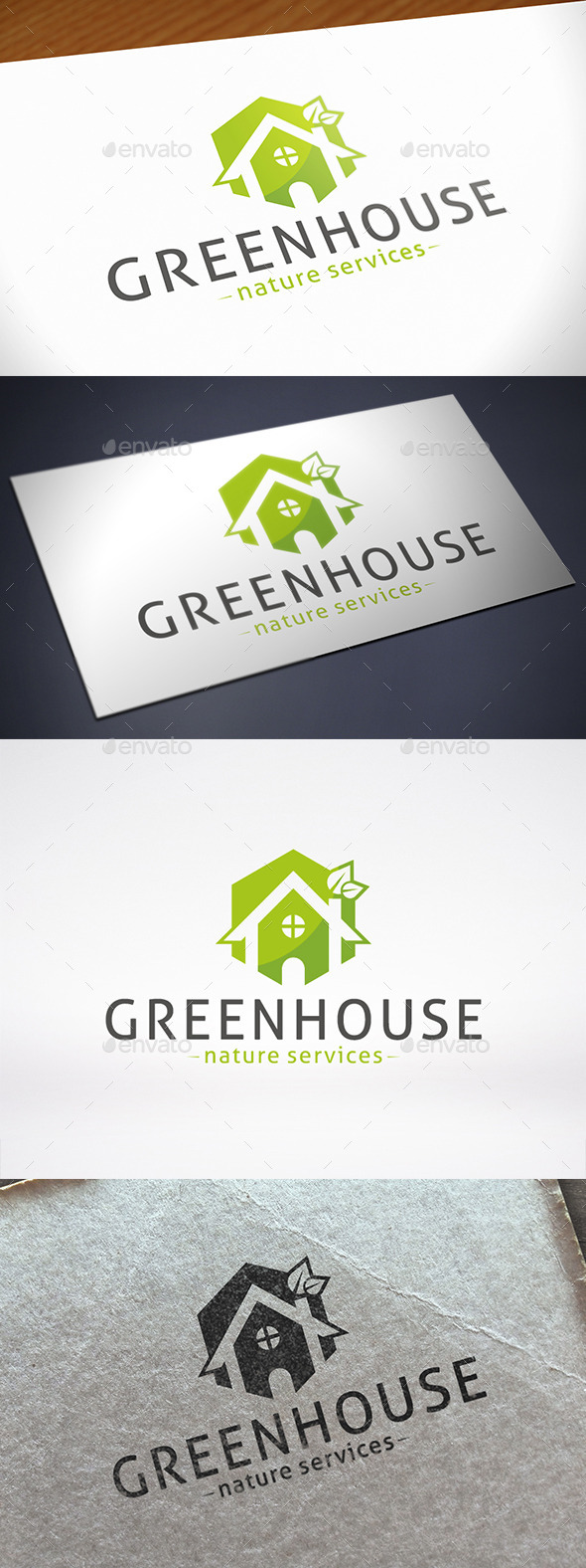Green House Logo Template - Nature Logo Templates