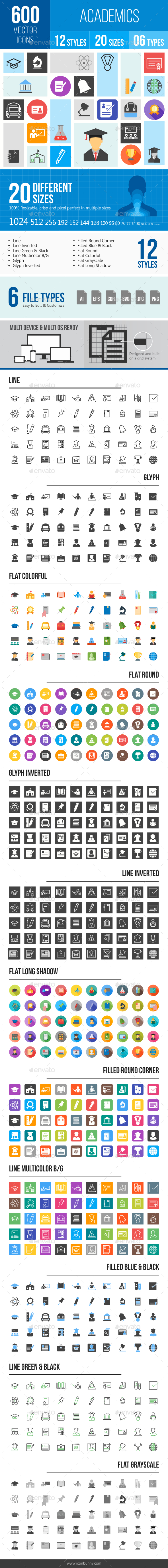600 Academics Icons - Icons