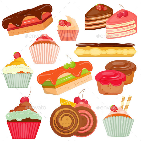 Set of Cakes - Food Objects