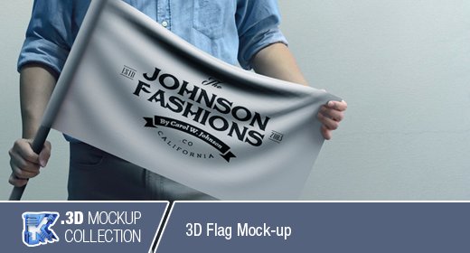 3D flag mockup