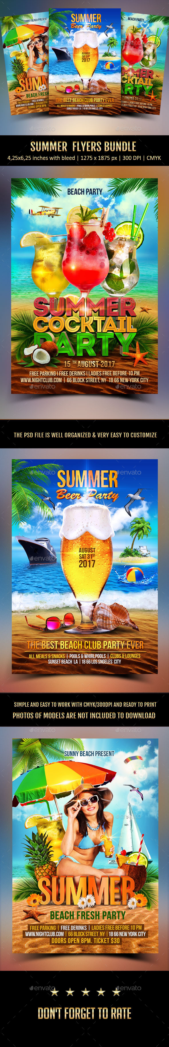 Summer Party Flyer Bundle - Clubs & Parties Events