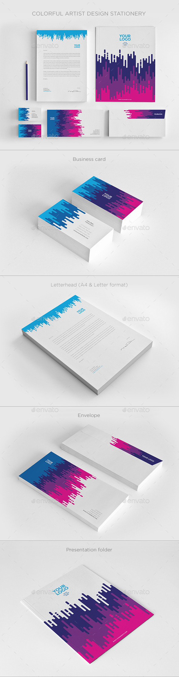 Colorful Artist Design Stationery - Stationery Print Templates