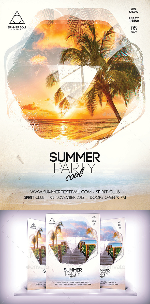 Summer Soul Party Flyer Vol 2 - Flyers Print Templates