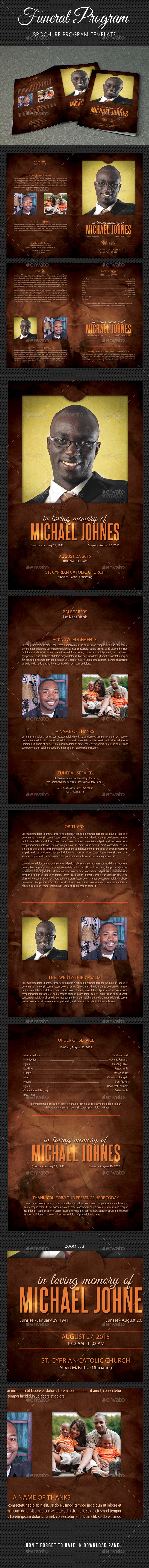 Funeral Program Brochure Template V01 - Informational Brochures