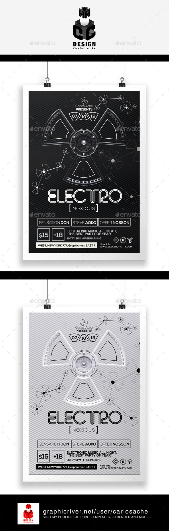Electro Noxious - Flyer & Poster Template - Clubs & Parties Events
