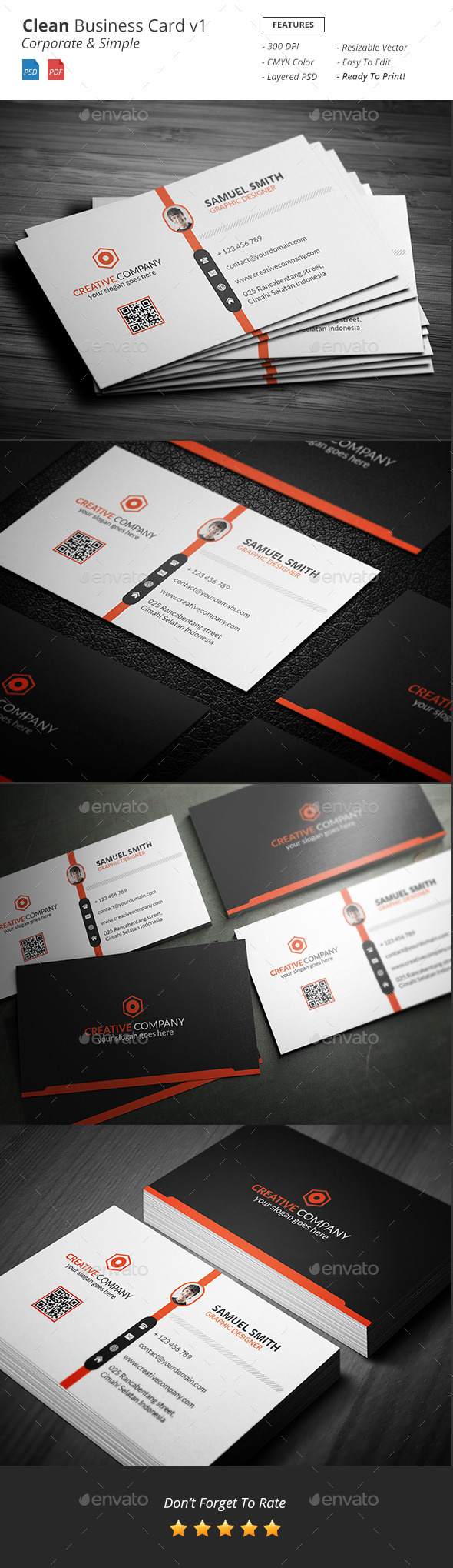 Clean - Corporate Business Card v1 - Corporate Business Cards