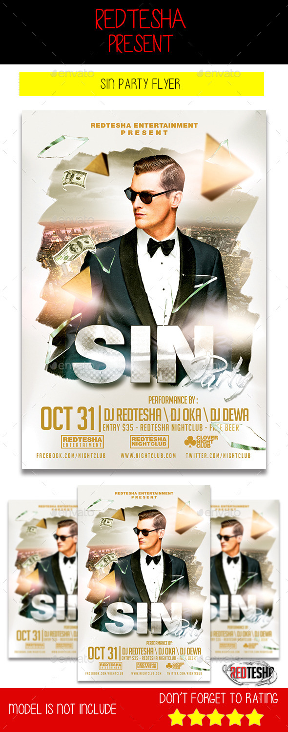Sin Party Flyer - Clubs & Parties Events