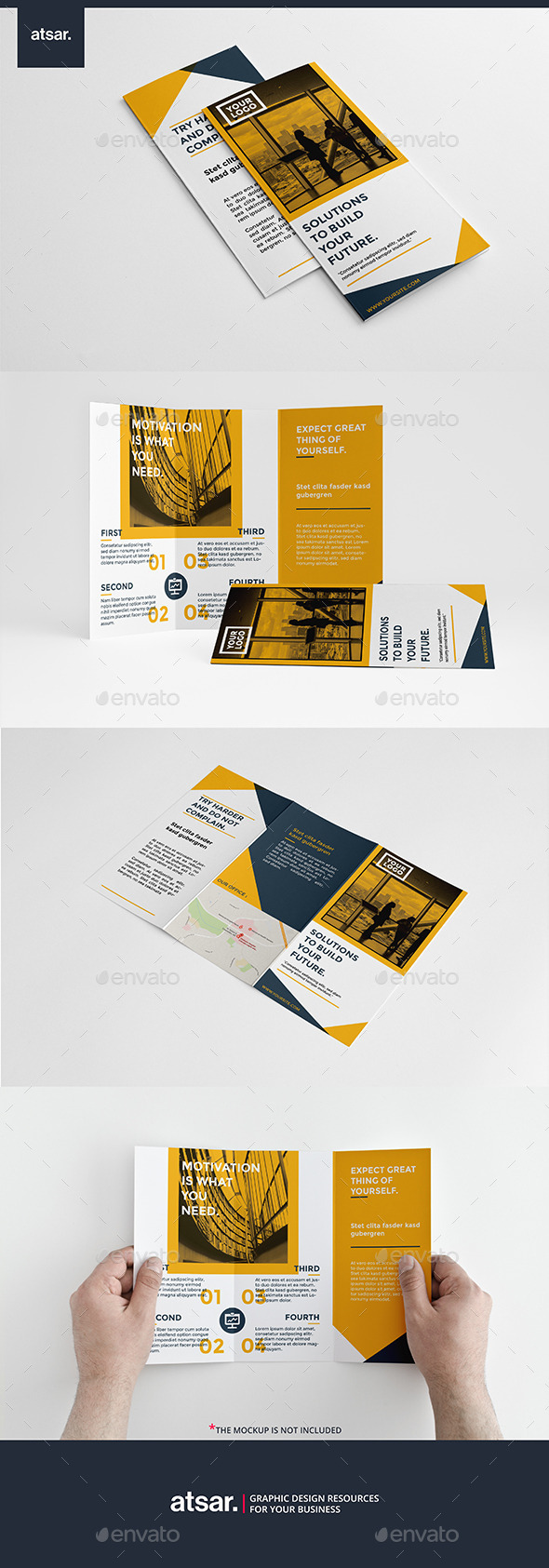 Clean Yellow Trifold - Brochures Print Templates