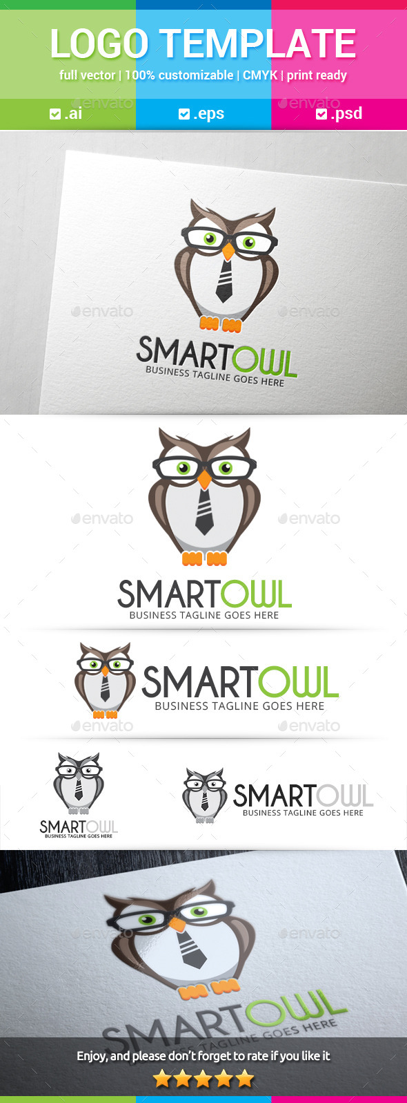 Smart Owl Logo - Animals Logo Templates