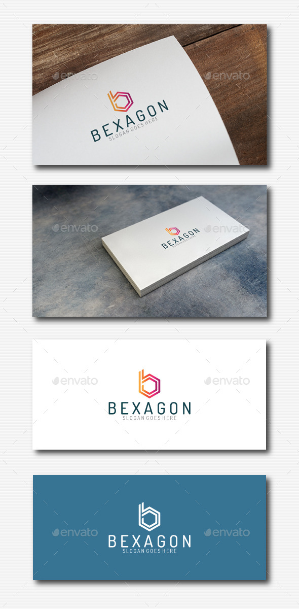 B Letter Hexagon Logo - Letters Logo Templates