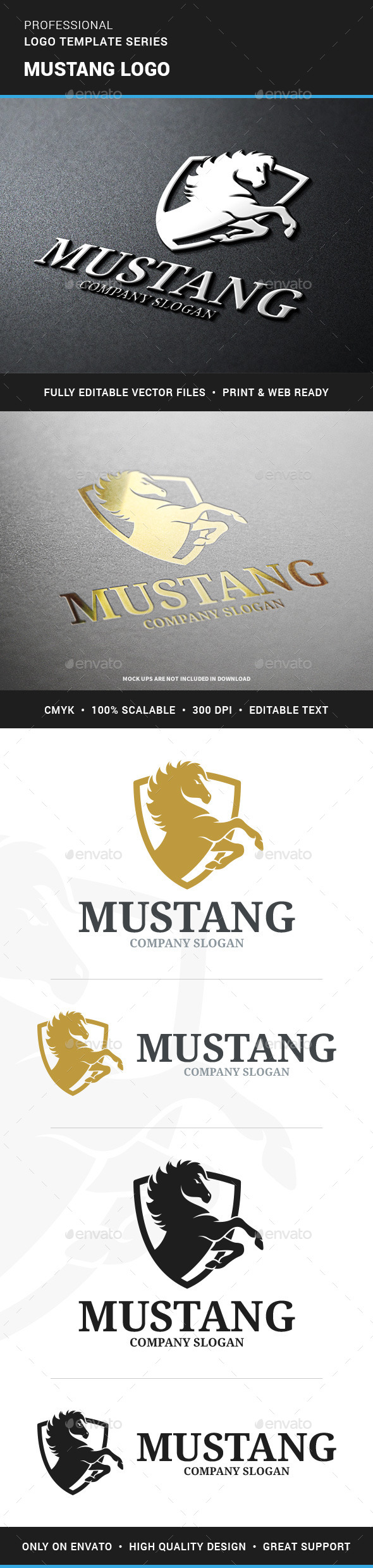 Mustang Logo Template - Animals Logo Templates