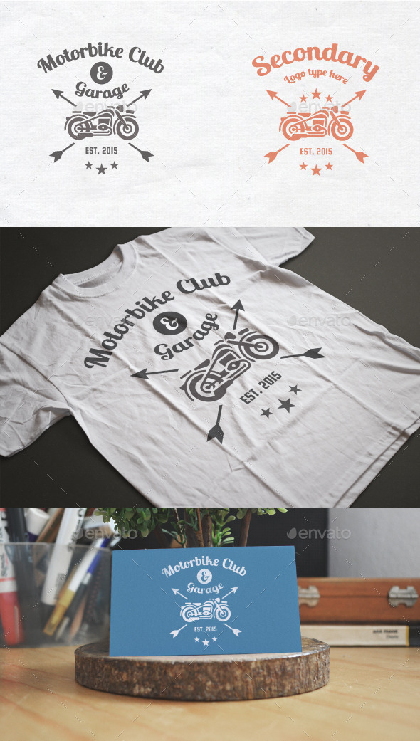 Motorcycle club vector logo or crest - Objects Logo Templates