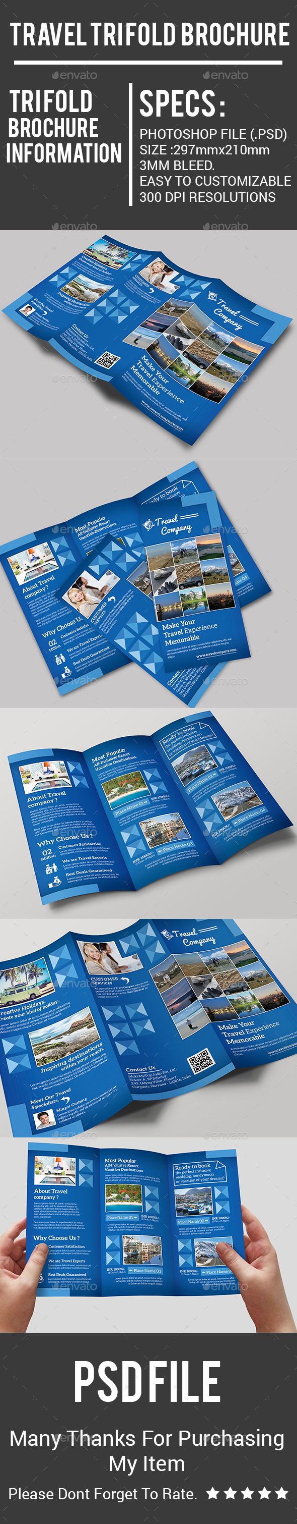 Travel Tri Fold Brochure - Corporate Brochures