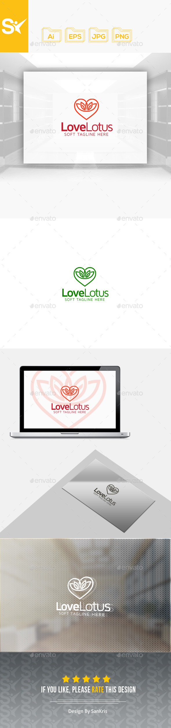 Love Lotus Logo - Nature Logo Templates