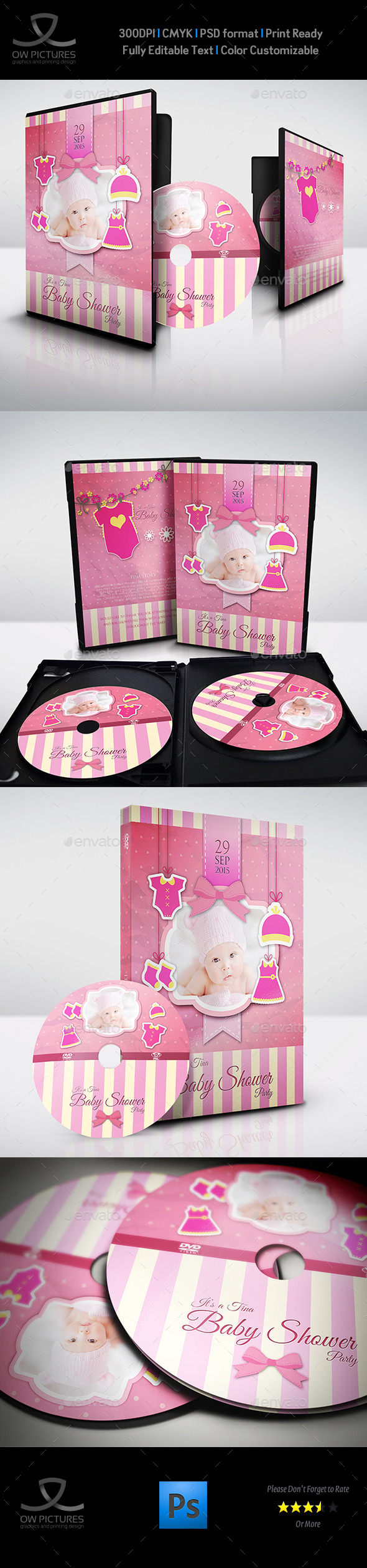 Baby Shower Party DVD Template Vol.5 - CD & DVD Artwork Print Templates