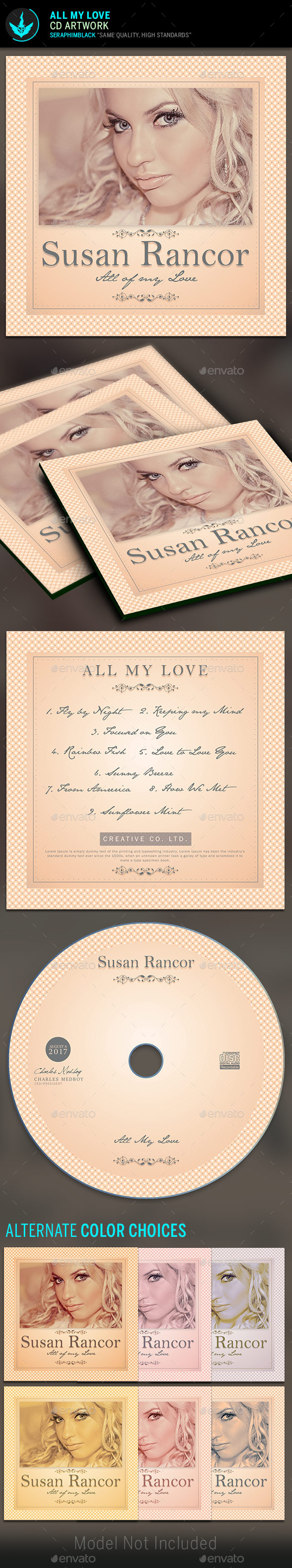 All My Love: CD Artwork Template - CD & DVD Artwork Print Templates