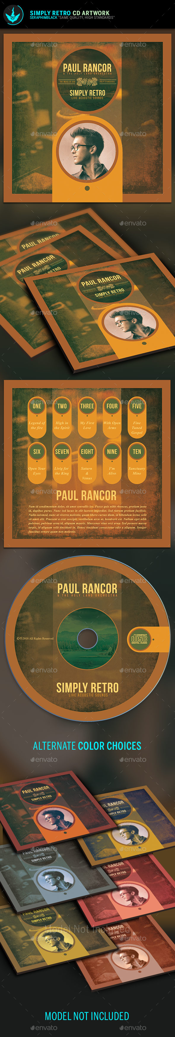 Simply Retro CD Artwork Template - CD & DVD Artwork Print Templates