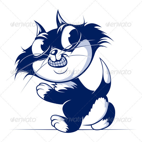 Cartoon Cat Smile Walk