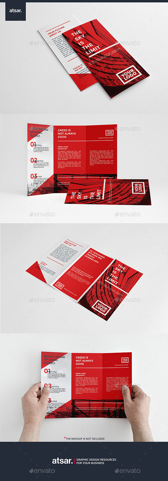 Simple Red Trifold - Brochures Print Templates