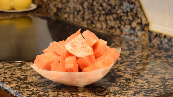 Watermelon Tasty Big Dices In A Bowl Watermelon Tasty Big Dices In A Bowl