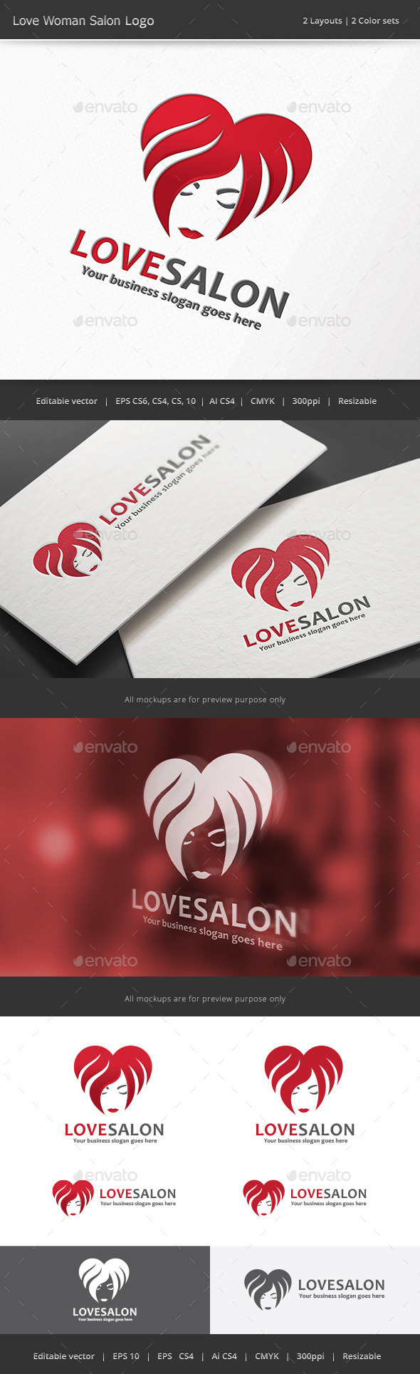 Love Woman Salon Logo - Humans Logo Templates