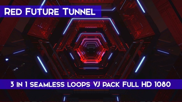 Red Future Tunnel VJ Loops