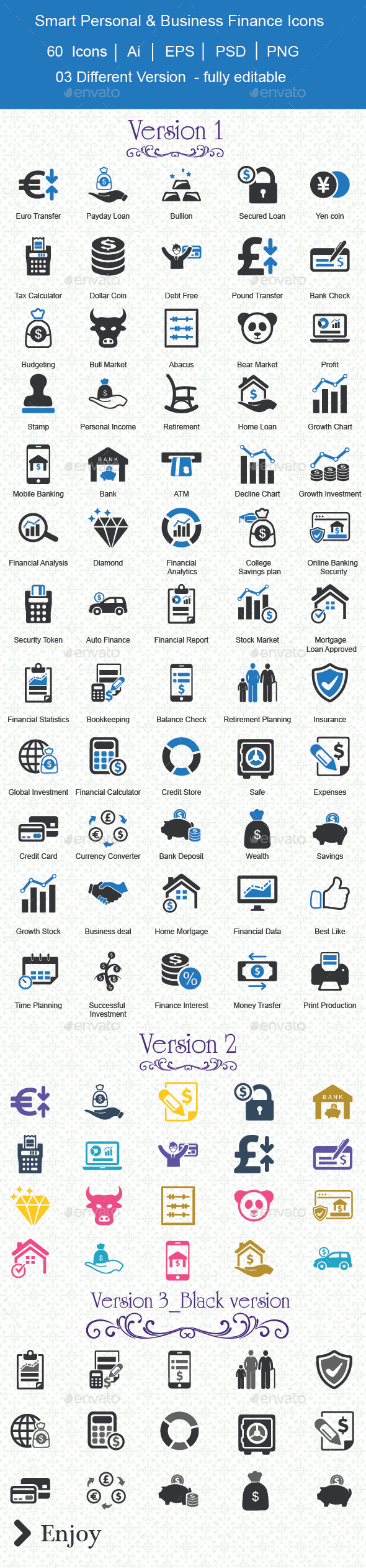 Smart Personal & Business Finance Icons - Business Icons