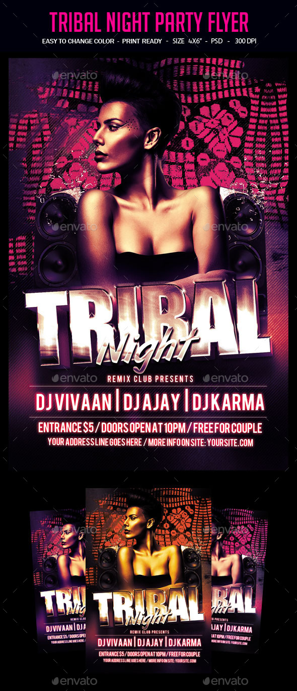 Tribal Night Party Flyer - Clubs & Parties Events