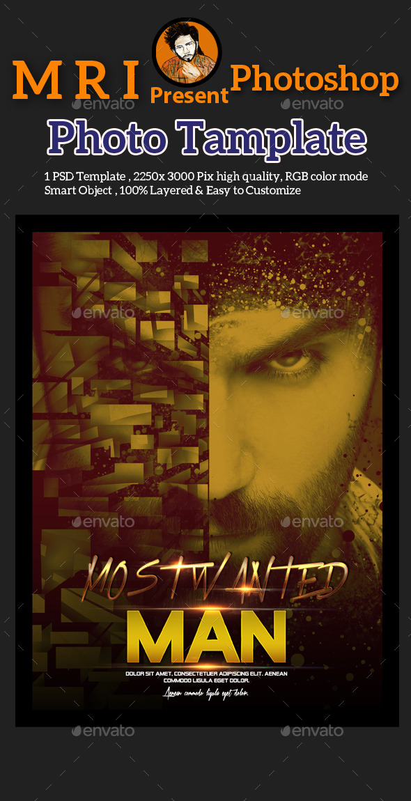 Most Wanted Man Template - Photo Templates Graphics