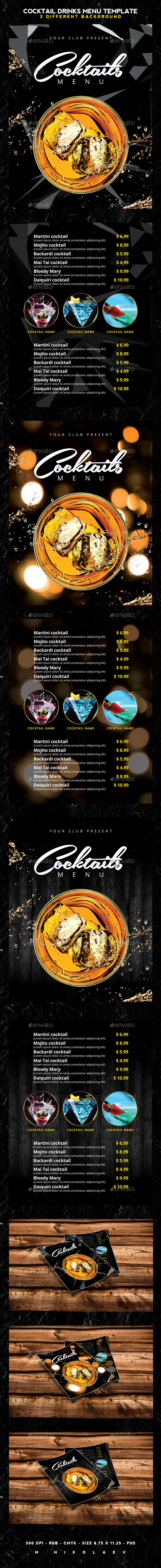 Cocktail Drinks Menu