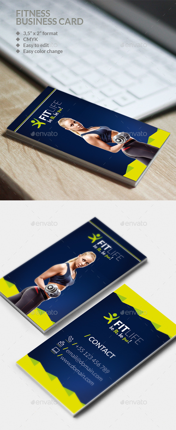 Fitness Business Card - Business Cards Print Templates