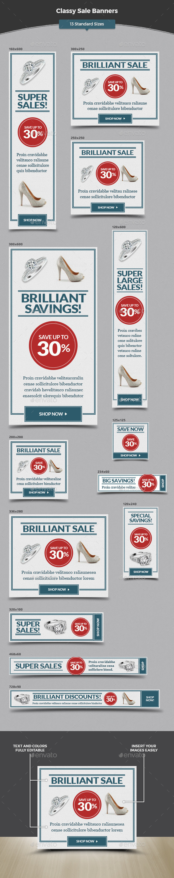Classy Sale Banners - Banners & Ads Web Elements