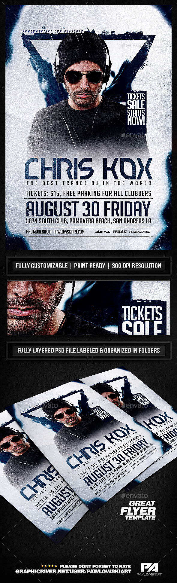 DJ Flyer v2 PSD Template - Clubs & Parties Events