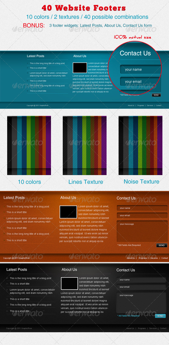 40 Website Footers - Miscellaneous Web Elements