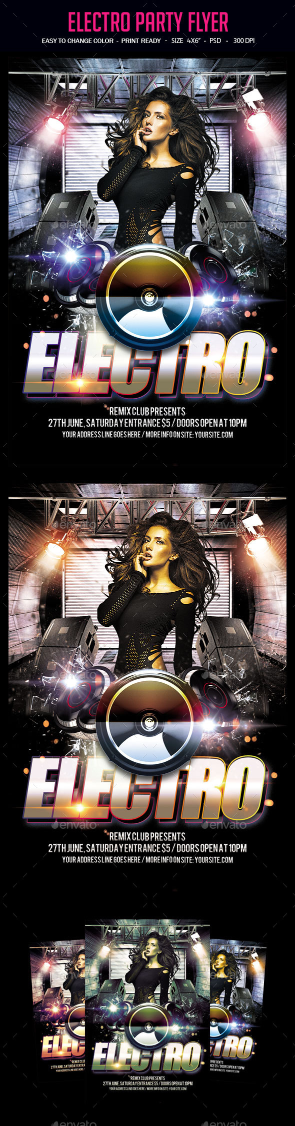 Electro Party Flyer - Clubs & Parties Events