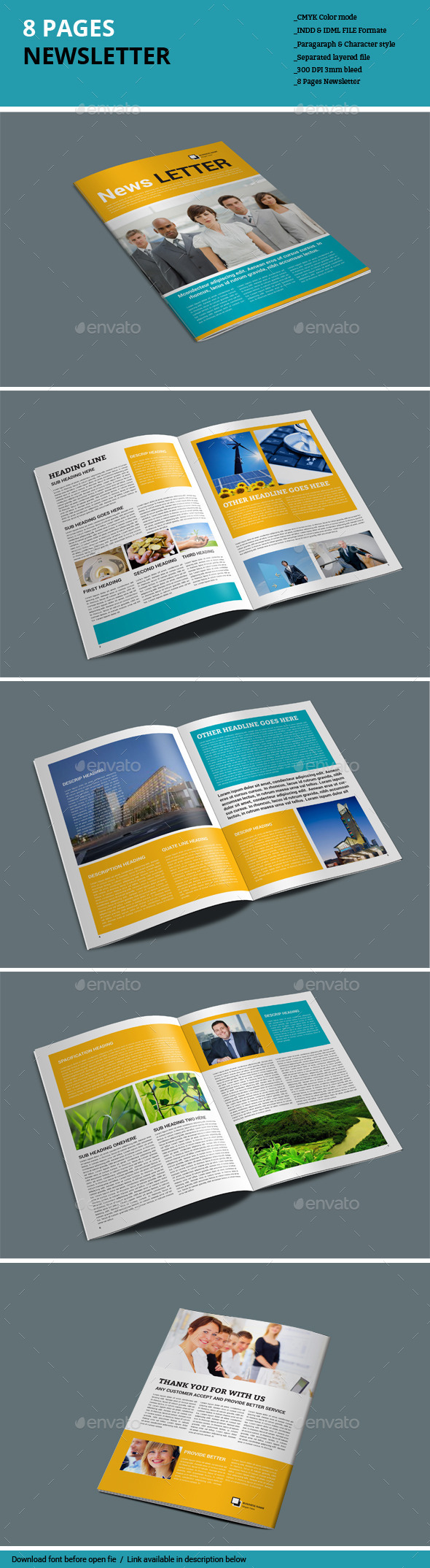 8 Pages Newsletter - Newsletters Print Templates
