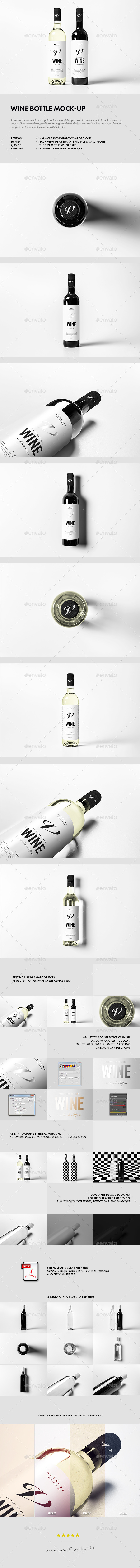 Wine Bottle Mock-up - Food and Drink Packaging
