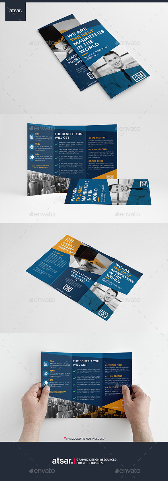 Simple Blue Trifold - Corporate Brochures