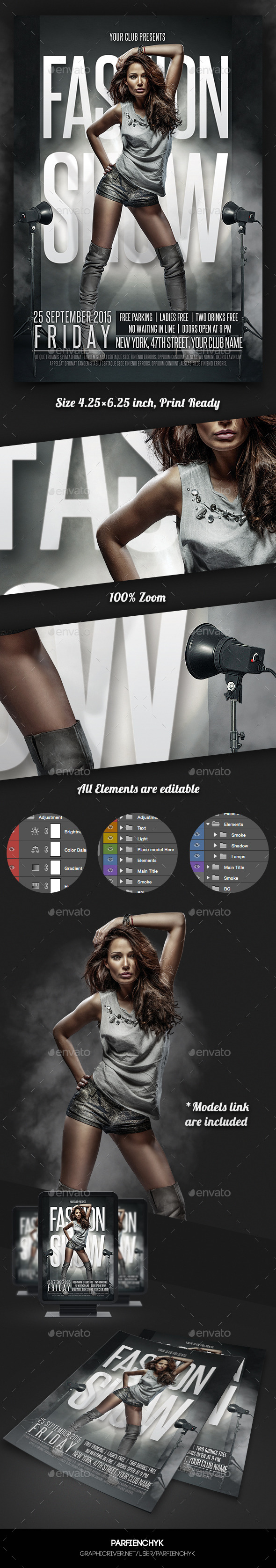 Fashion Show Flyer Template - Clubs & Parties Events