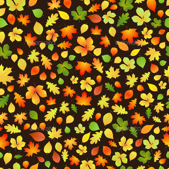 Seamless Pattern Of Autumn Leaves - Patterns Decorative