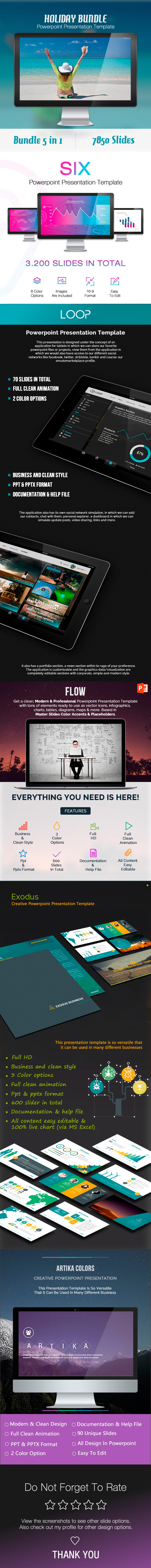 Holiday Bundle 5 in 1 - Business PowerPoint Templates