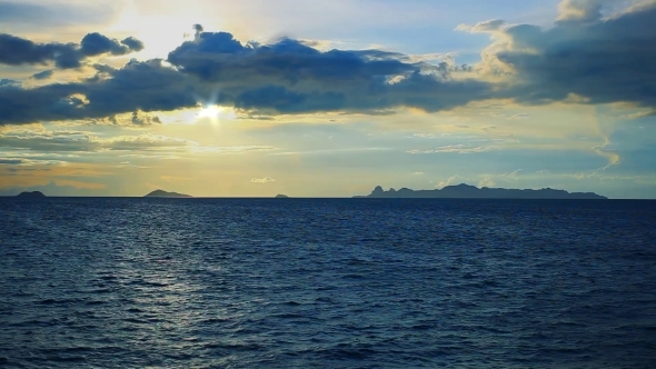 Dramatic Sunset Sky And Tropical Sea Dramatic Sunset Sky And Tropical Sea