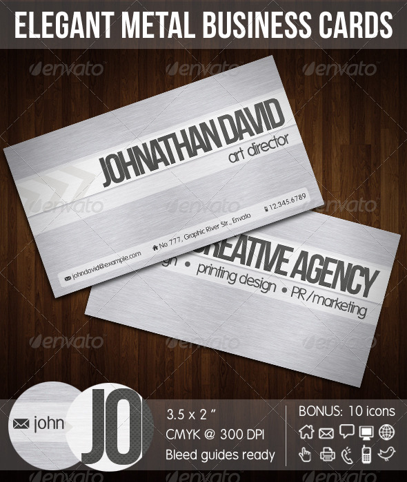 Elegant Metal Corporate Business Card - Creative Business Cards