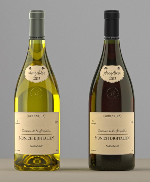 Photoreal Wine Bottles - 3Docean 12264553