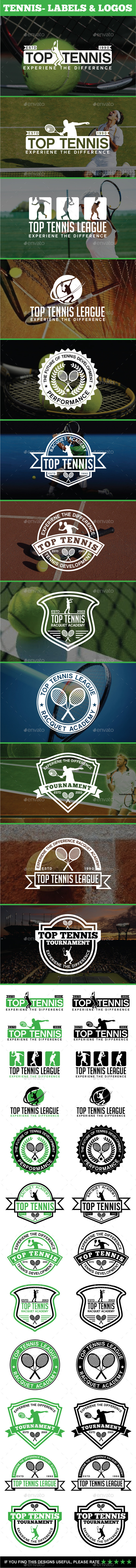 12 Tennis - Labels & Logos - Badges & Stickers Web Elements