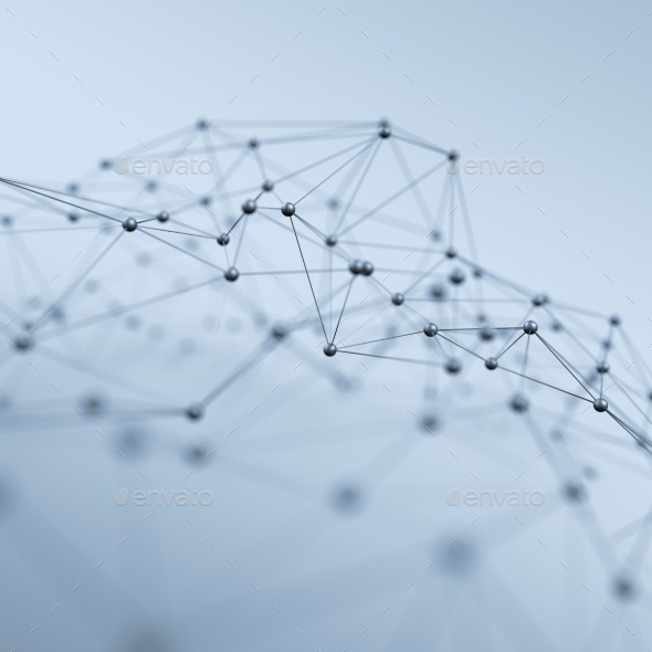 Abstract 3D Rendering Of Structure With Spheres - Tech / Futuristic Backgrounds