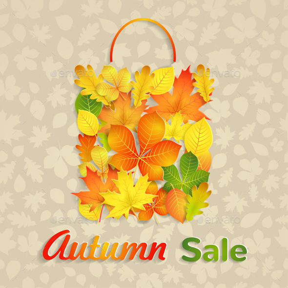 Sale Bag Of Autumn Leaves - Retail Commercial / Shopping